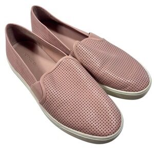 Vince Perforated Leather Slip On‎ Sneakers Shoes Pink Size 7.5M Chic Minimalist